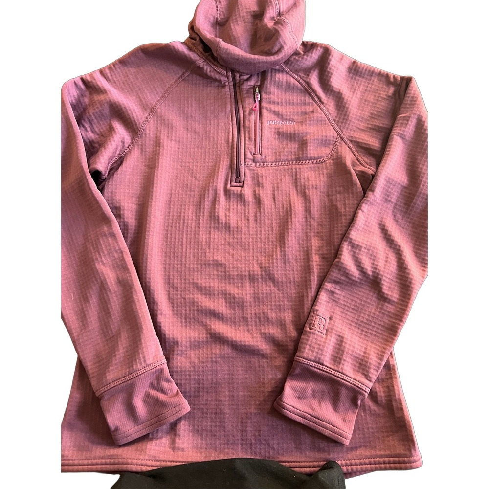 Patagonia Women's M Pullover Hoodie Dark Mauve Lightweight Zip Knit Long Sleeve
